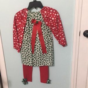 Girl’s Christmas outfit size 5T new handmade